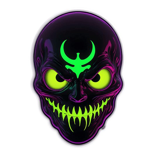Neon Green Skull - UV DTF Sticker - Heat Press Transfer