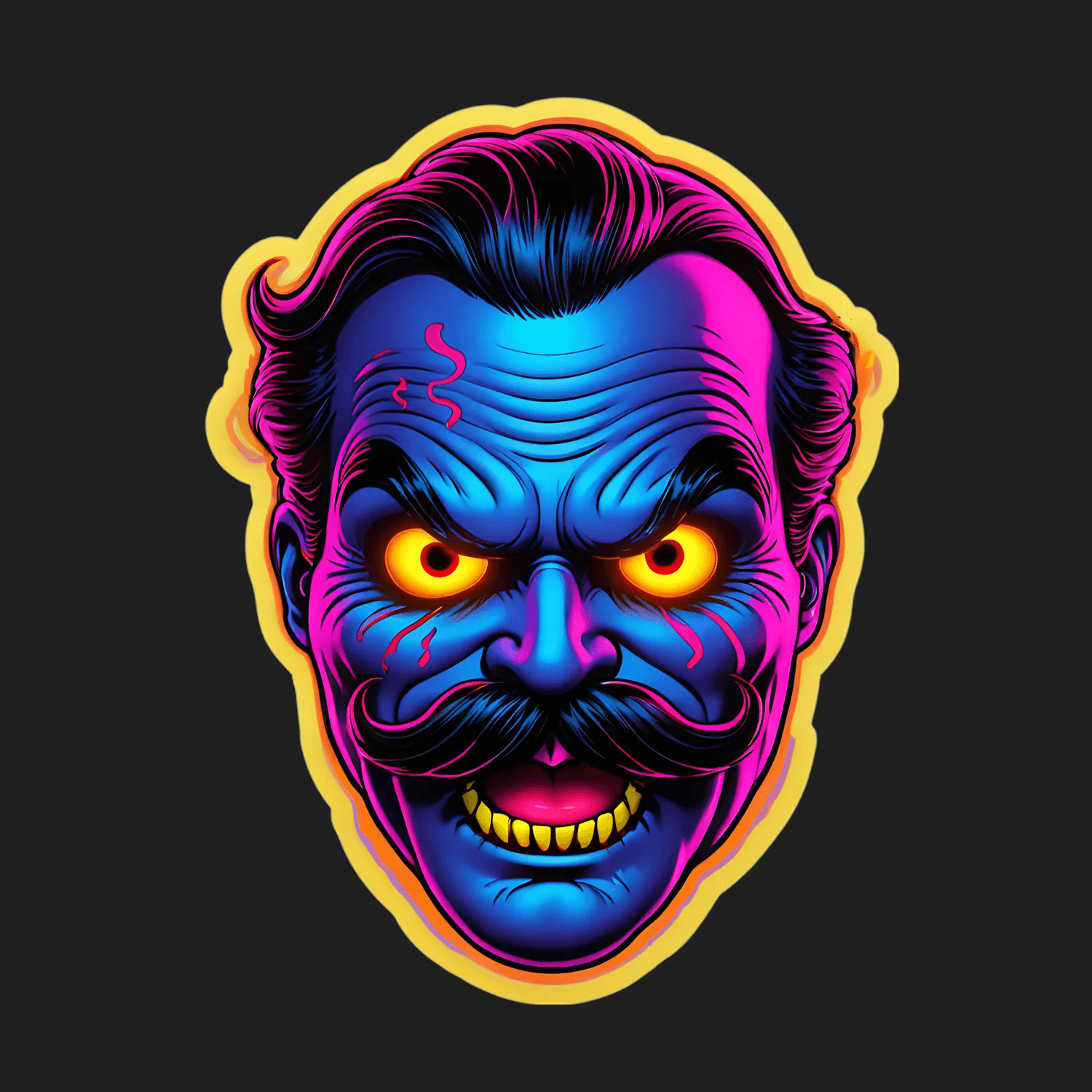 Neon Joker Face - UV DTF Sticker - Heat Press Transfer