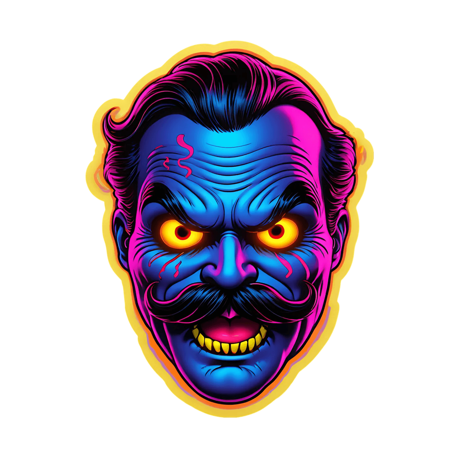 Neon Joker Face - UV DTF Sticker - Heat Press Transfer