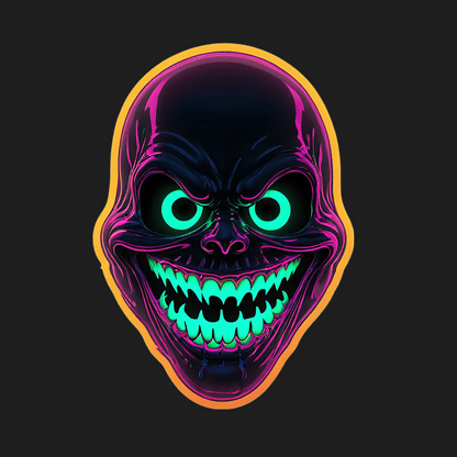 Neon Skull - Radiant Sticker - Heat Press Transfer