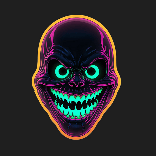 Neon Skull - Radiant Sticker - Heat Press Transfer