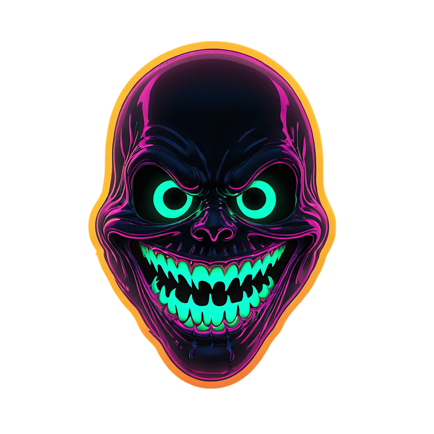 Neon Skull - Radiant Sticker - Heat Press Transfer
