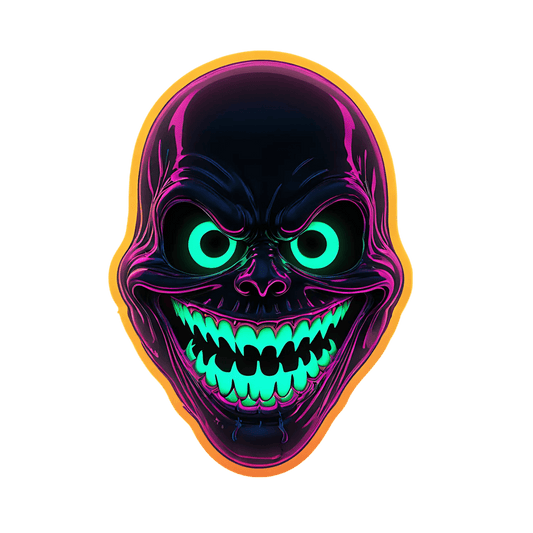 Neon Skull - Radiant Sticker - Heat Press Transfer