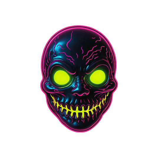 Neon Skull Glow - Sticker - Heat Press Transfer