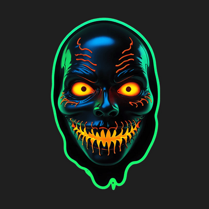 Neon Skull Glow - UV DTF Sticker - Heat Press Transfer