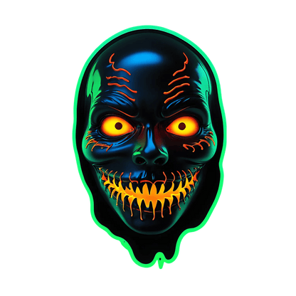 Neon Skull Glow - UV DTF Sticker - Heat Press Transfer
