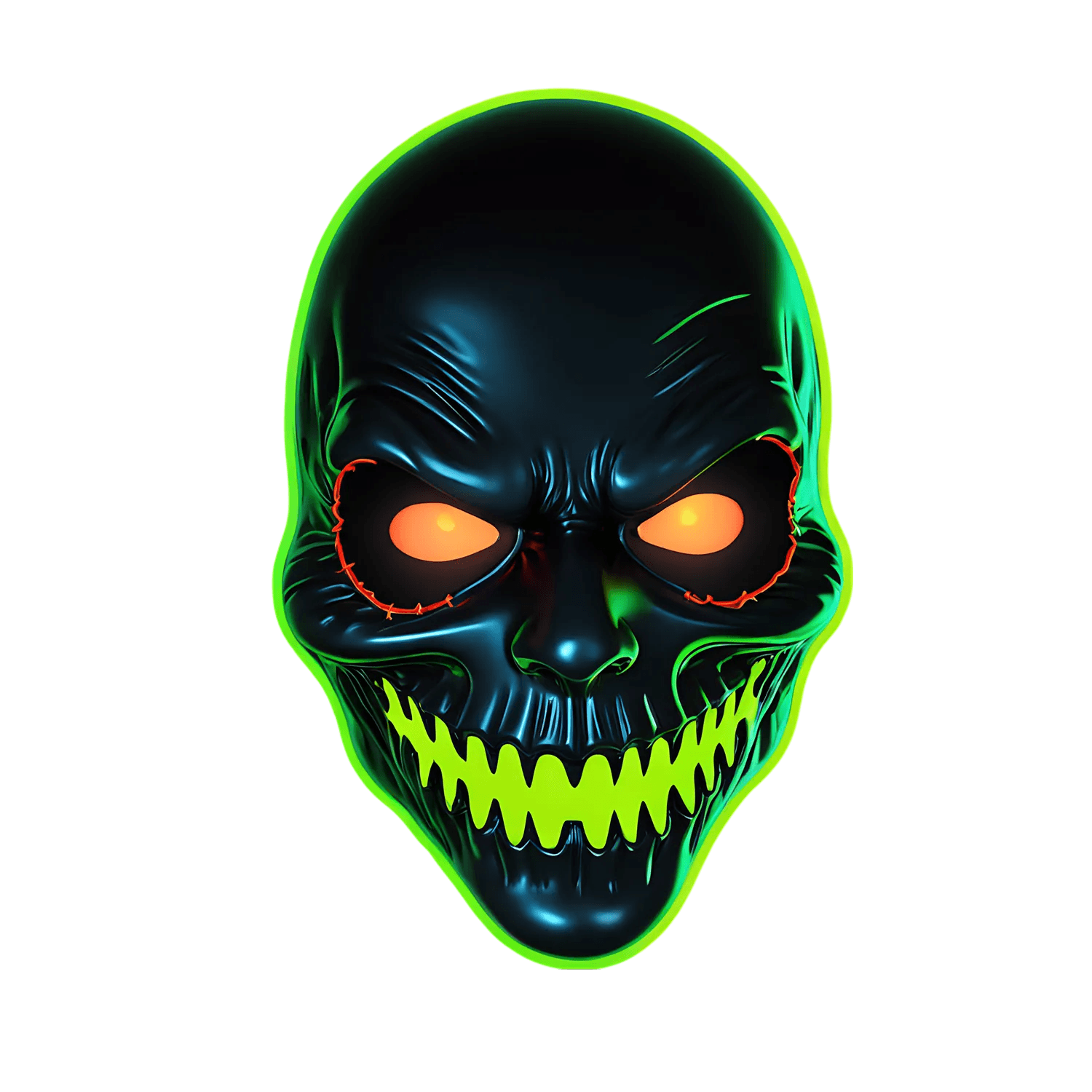 Neon Skull Glow - UV Sticker - Heat Press Transfer