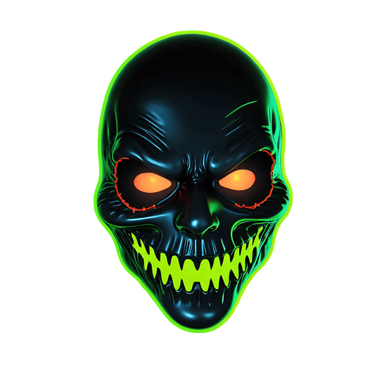 Neon Skull Glow - UV Sticker - Heat Press Transfer