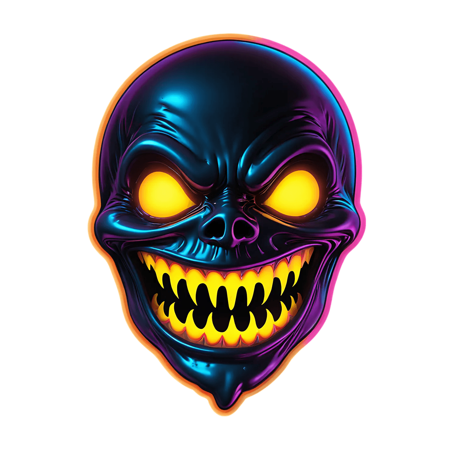 Neon Skull Sticker - Colorful and Vibrant - Heat Press Transfer