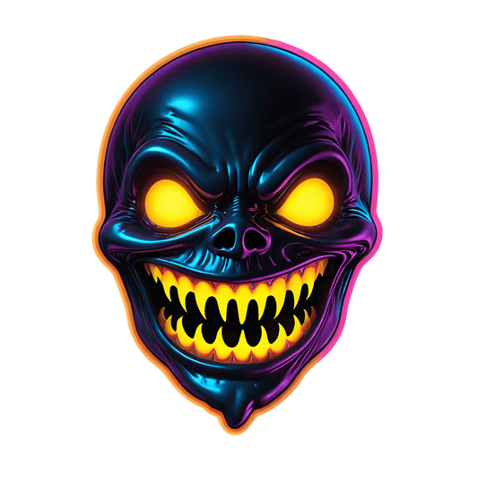 Neon Skull Sticker - Colorful and Vibrant - Heat Press Transfer