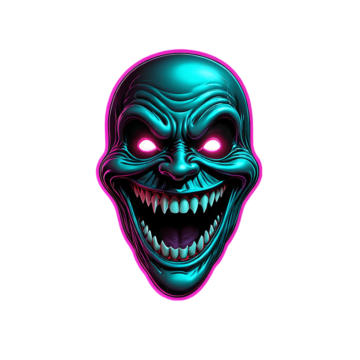 Neon Skull Sticker - UV DTF Design - Heat Press Transfer