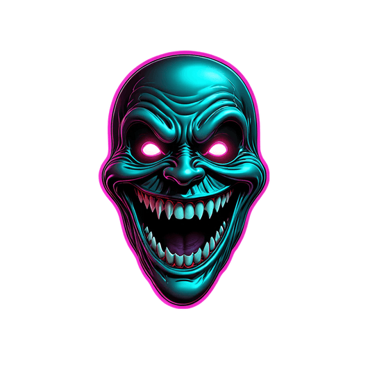 Neon Skull Sticker - UV DTF Design - Heat Press Transfer