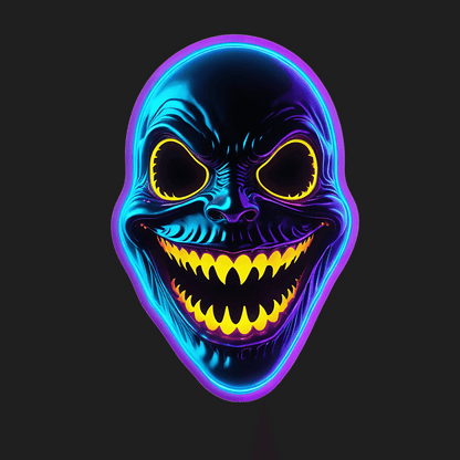 Neon Skull Sticker - Vibrant UV DTF - Heat Press Transfer