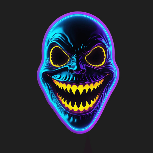 Neon Skull Sticker - Vibrant UV DTF - Heat Press Transfer