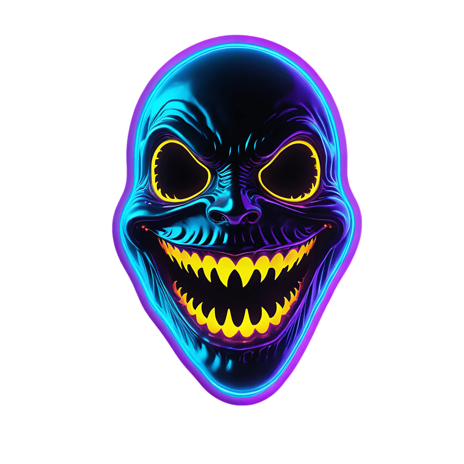 Neon Skull Sticker - Vibrant UV DTF - Heat Press Transfer