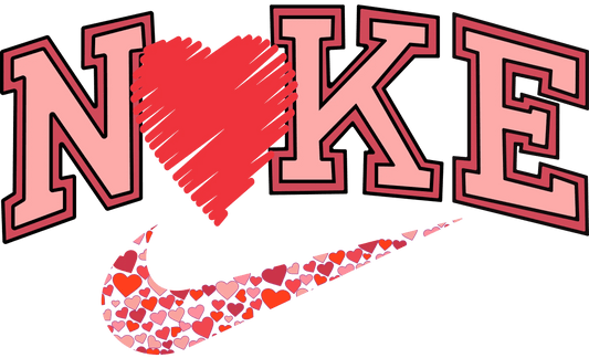 Nike Love Valentine's Day Design - DTF Ready To Press - Heat Press Transfer