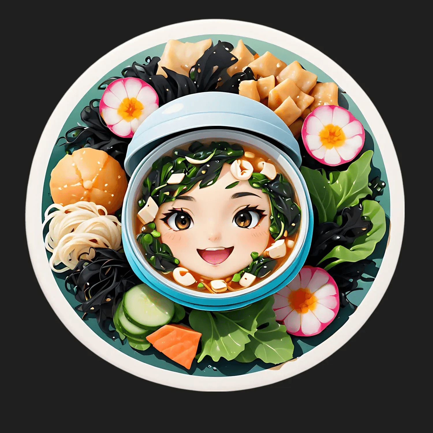 Noodle Soup Girl - Sticker - Heat Press Transfer