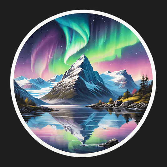 Northern Lights Sticker - Aurora Mountain Magic - Heat Press Transfer