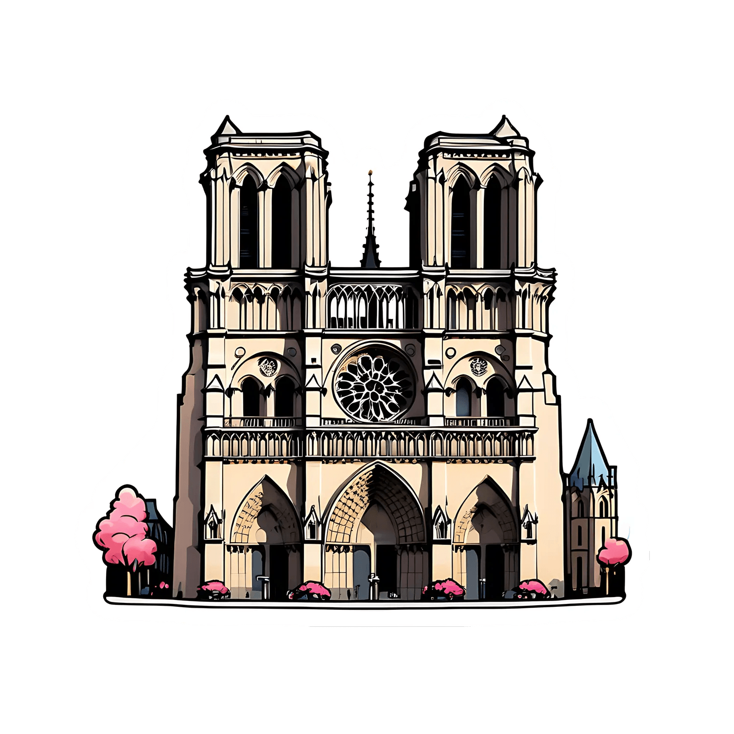 Notre Dame Cathedral - Sticker - Heat Press Transfer