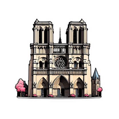 Notre Dame Cathedral - Sticker - Heat Press Transfer
