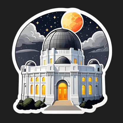 Observatory Night Sky - Moon Sticker - Heat Press Transfer