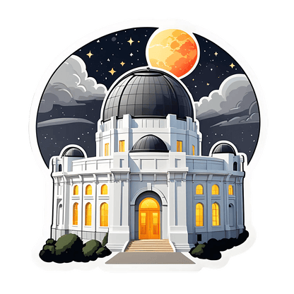 Observatory Night Sky - Moon Sticker - Heat Press Transfer