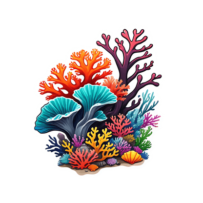 Ocean Coral Reef - Sticker - Heat Press Transfer
