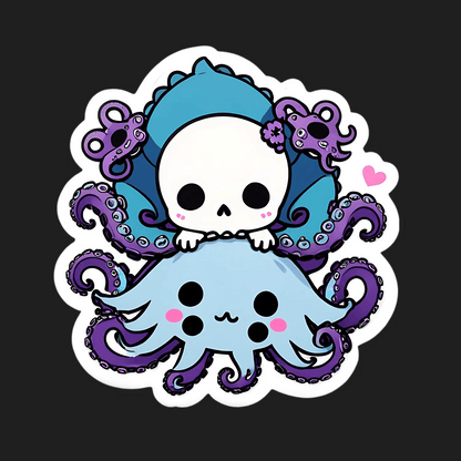 Octopus Skull - Sticker - Heat Press Transfer