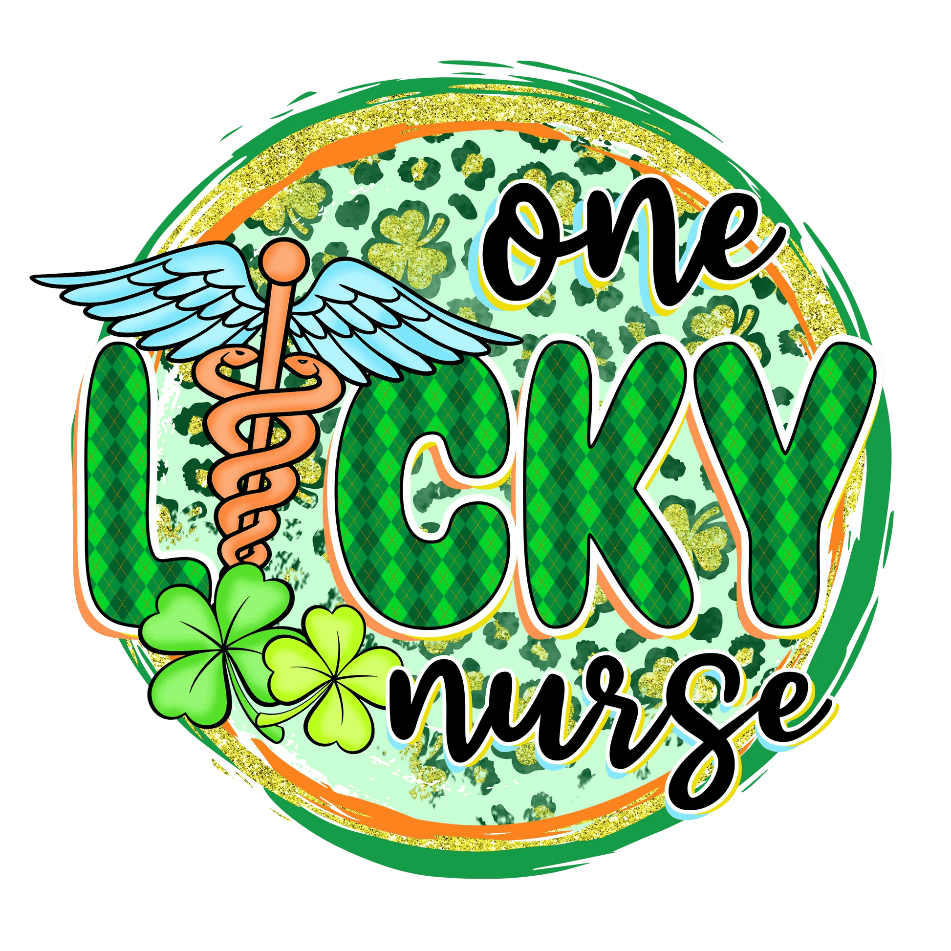 One Lucky Nurse Saint Patrick's Day Design - DTF Ready To Press - Heat Press Transfer