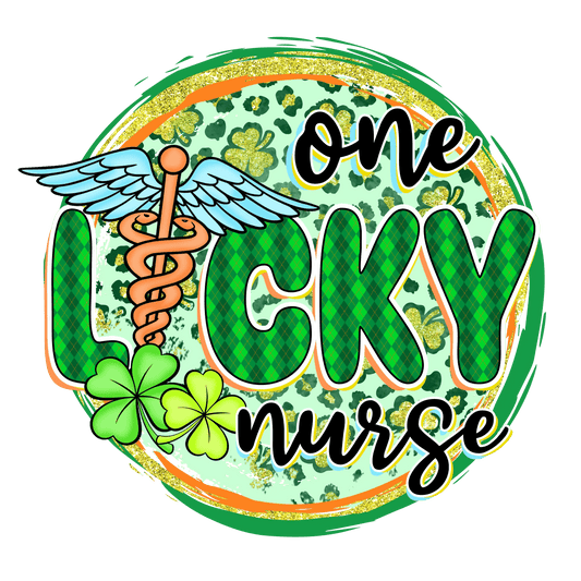One Lucky Nurse Saint Patrick's Day Design - DTF Ready To Press - Heat Press Transfer