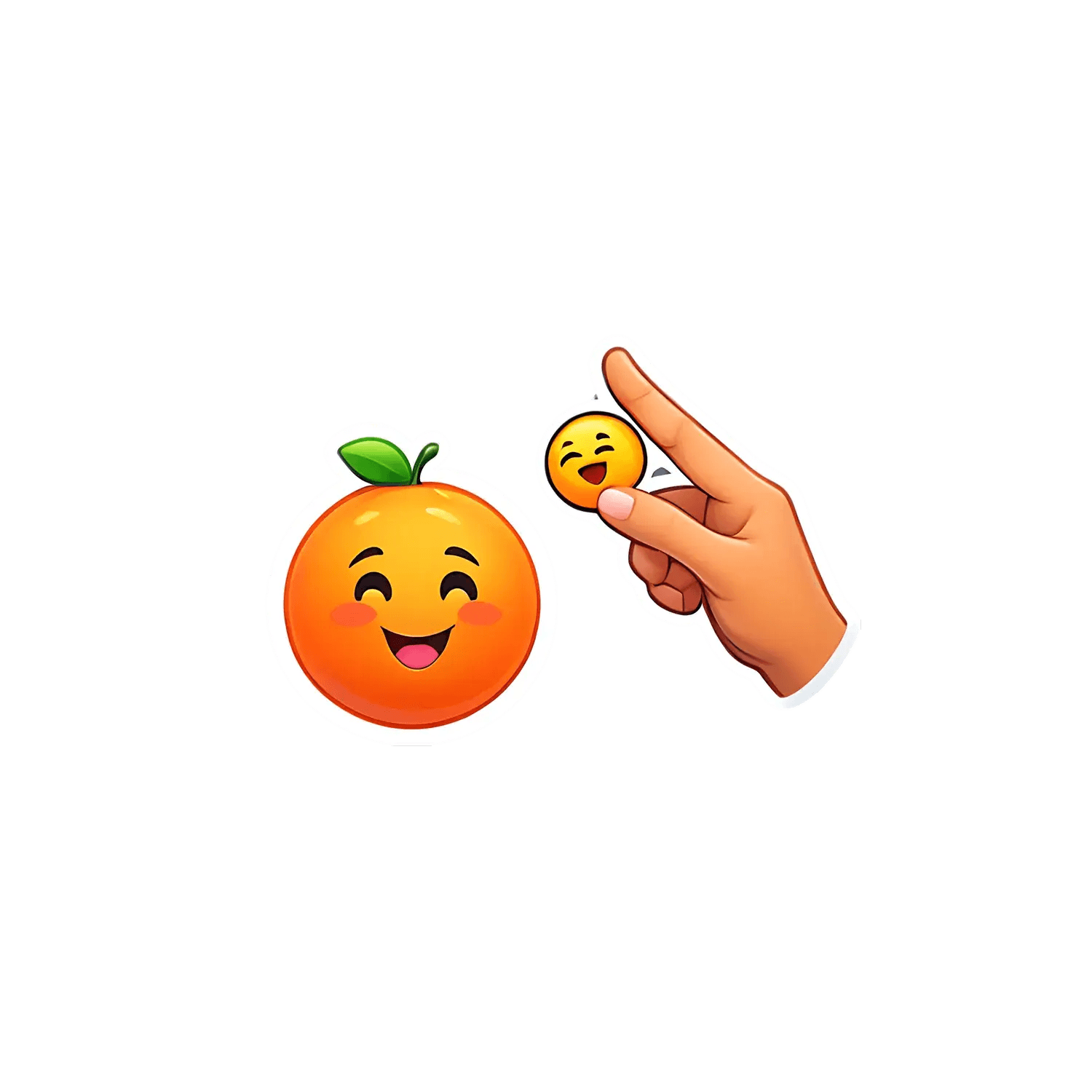Orange Emoji Sticker - Fun & Vibrant - Heat Press Transfer