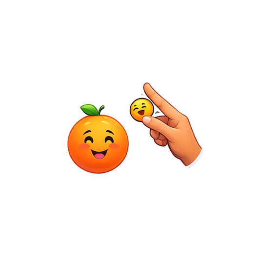 Orange Emoji Sticker - Fun & Vibrant - Heat Press Transfer