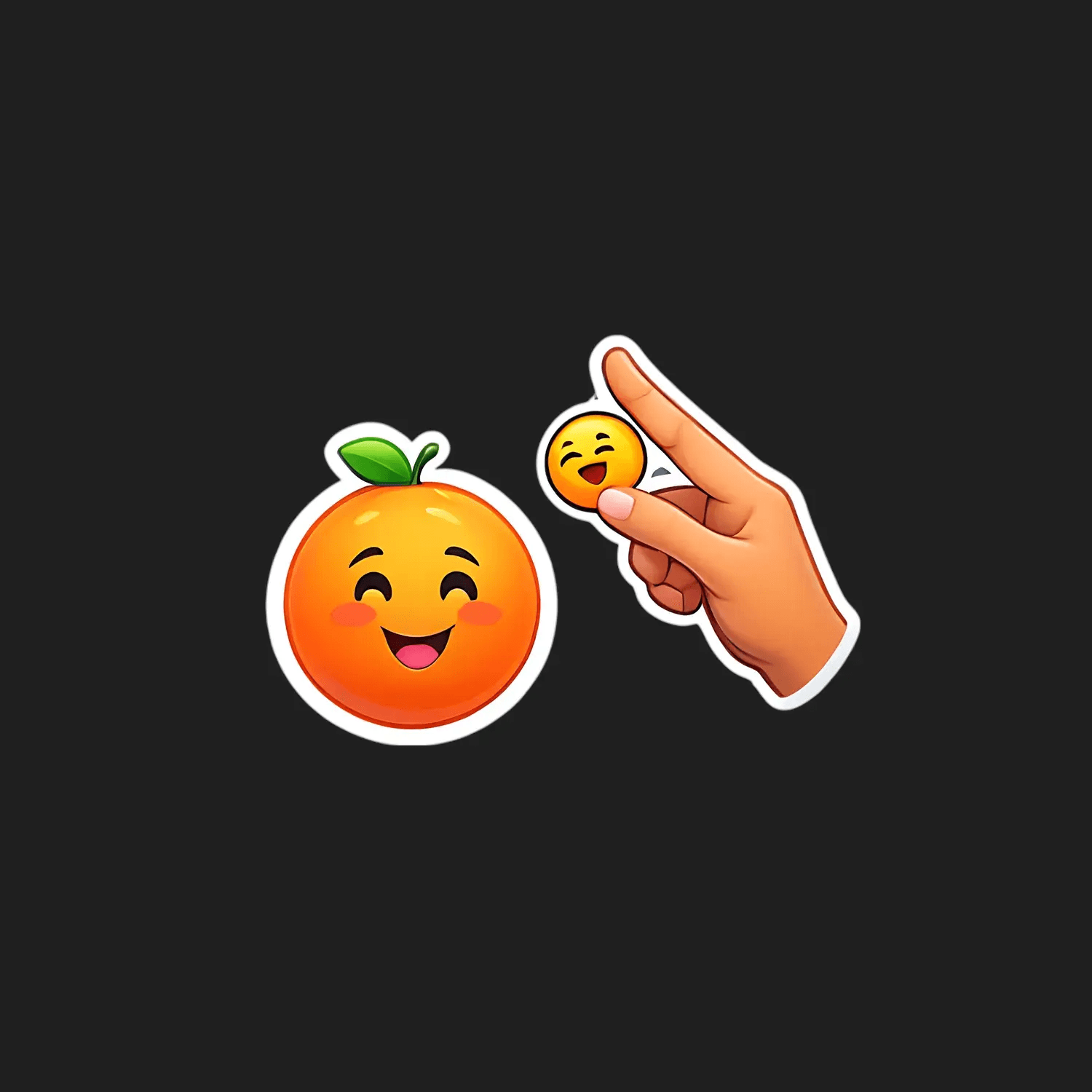 Orange Emoji Sticker - Fun & Vibrant - Heat Press Transfer
