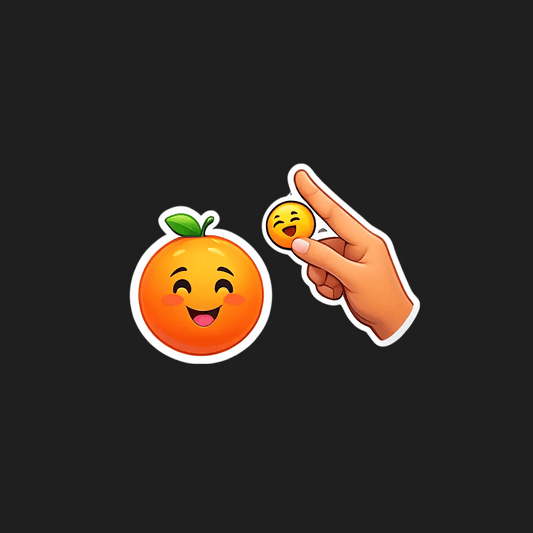 Orange Emoji Sticker - Fun & Vibrant - Heat Press Transfer