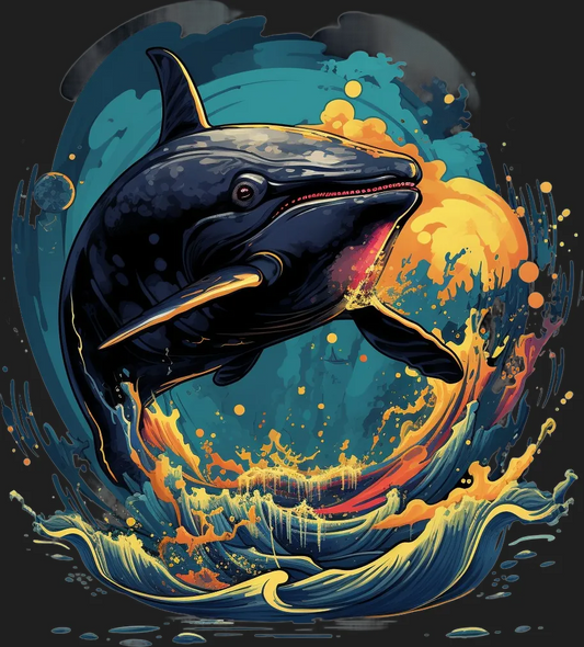 Orca Sunset Wave - DTF Ready to Press - Heat Press Transfer