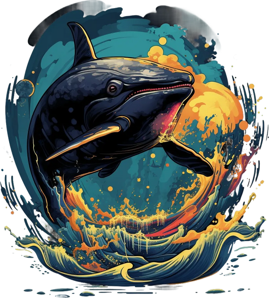 Orca Sunset Wave - DTF Ready to Press - Heat Press Transfer