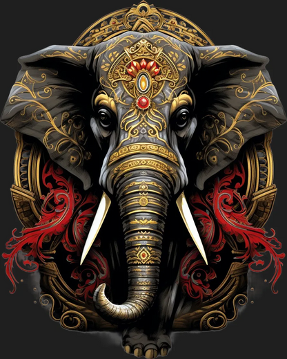 Ornate Elephant - DTF Ready to Press - Heat Press Transfer