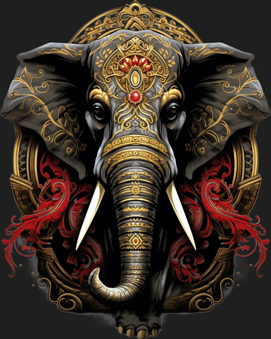 Ornate Elephant - DTF Ready to Press - Heat Press Transfer