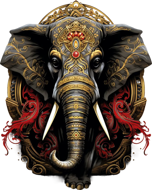 Ornate Elephant - DTF Ready to Press - Heat Press Transfer