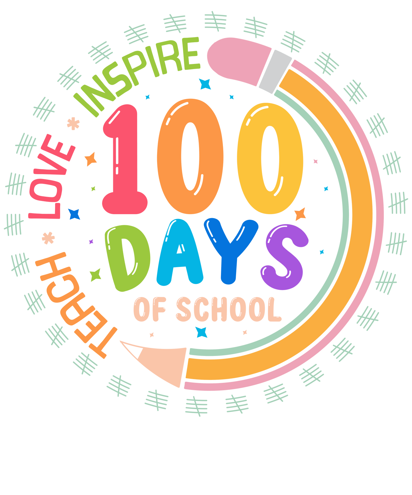 In My 100 Days of School Era Design | Heat Press Transfer - Heat Press Transfer