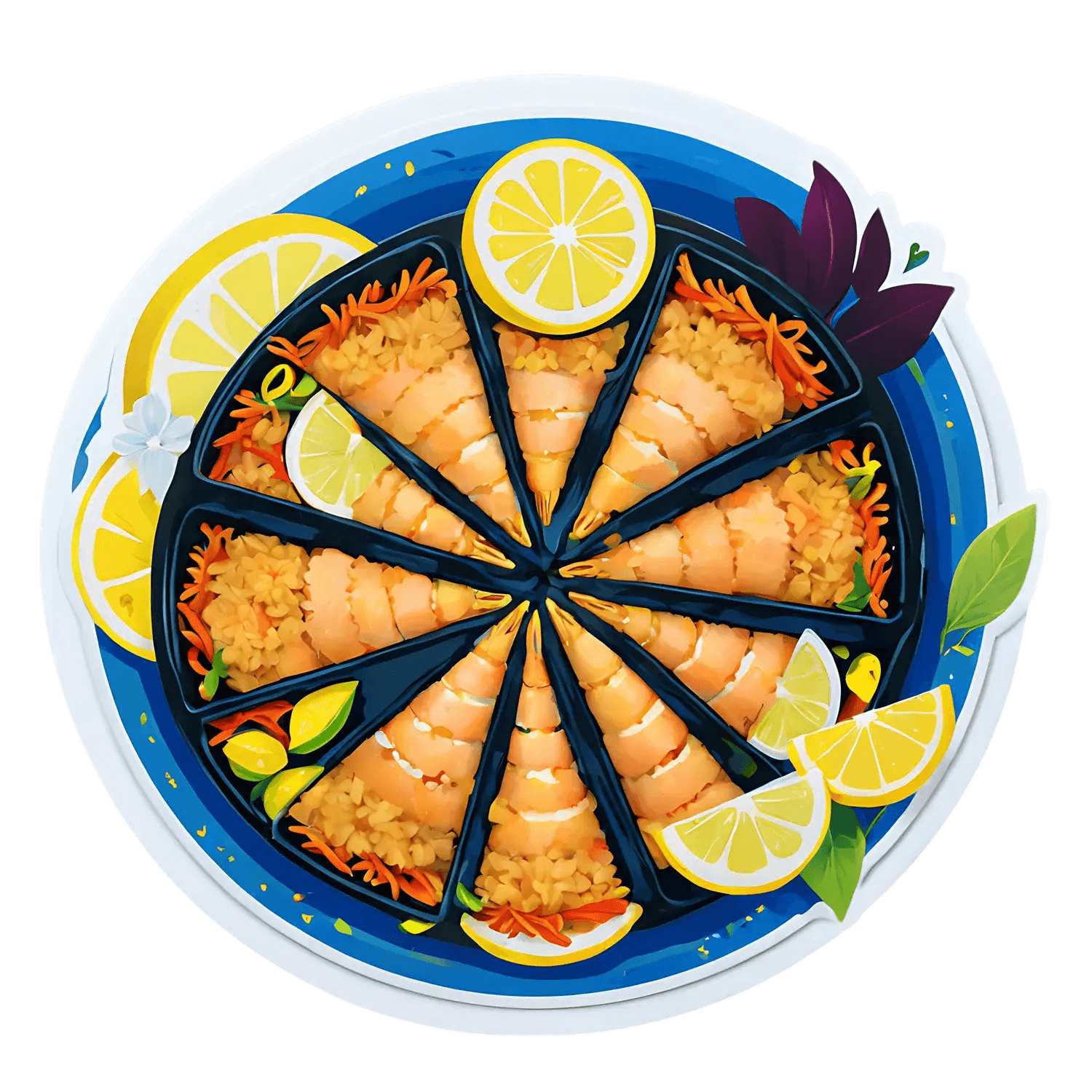 Paella Platter Sticker - Vibrant Food Print - Heat Press Transfer