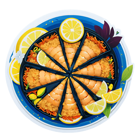 Paella Platter Sticker - Vibrant Food Print - Heat Press Transfer