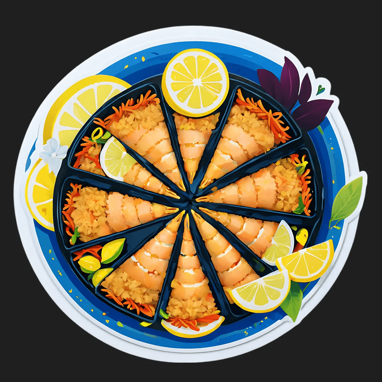 Paella Platter Sticker - Vibrant Food Print - Heat Press Transfer