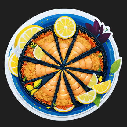 Paella Platter Sticker - Vibrant Food Print - Heat Press Transfer