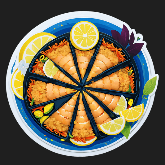 Paella Platter Sticker - Vibrant Food Print - Heat Press Transfer