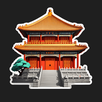 Pagoda Temple View - Sticker - Heat Press Transfer