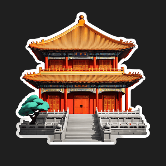 Pagoda Temple View - Sticker - Heat Press Transfer