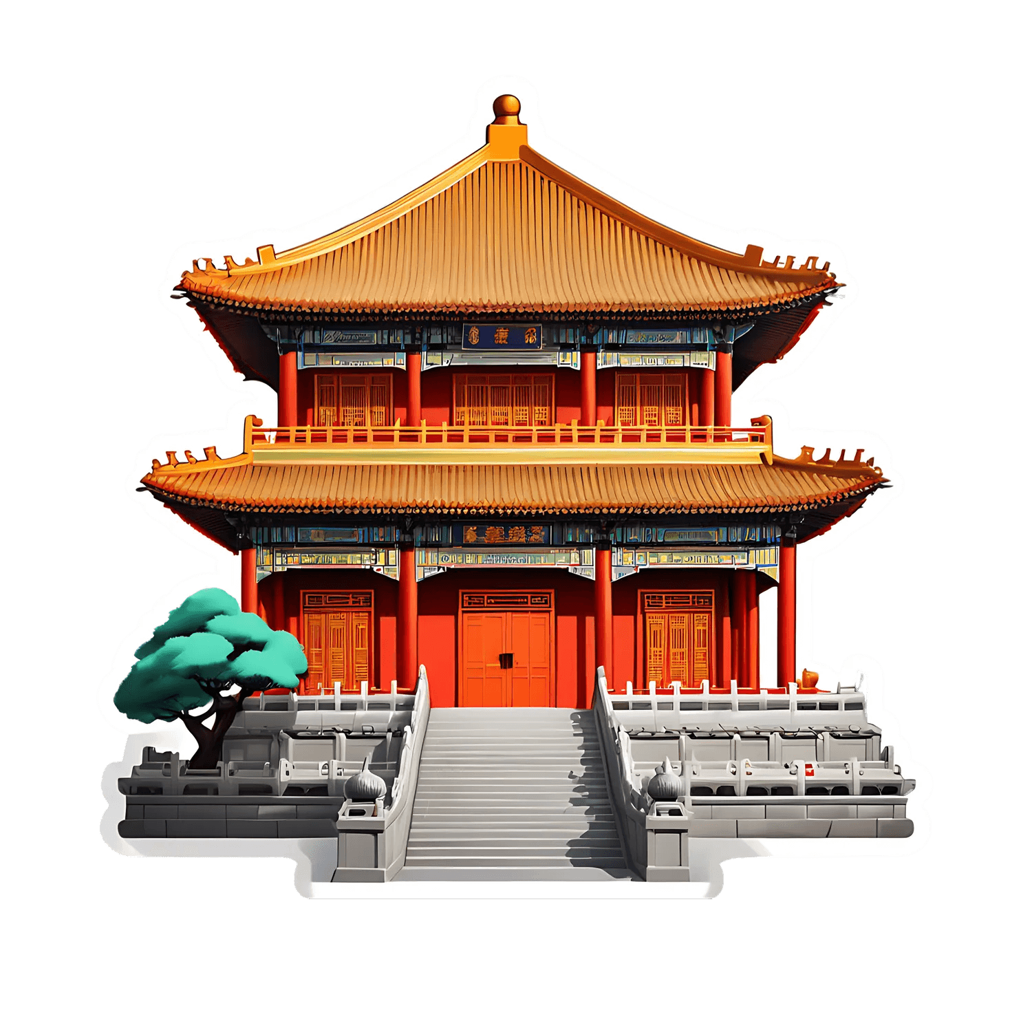 Pagoda Temple View - Sticker - Heat Press Transfer
