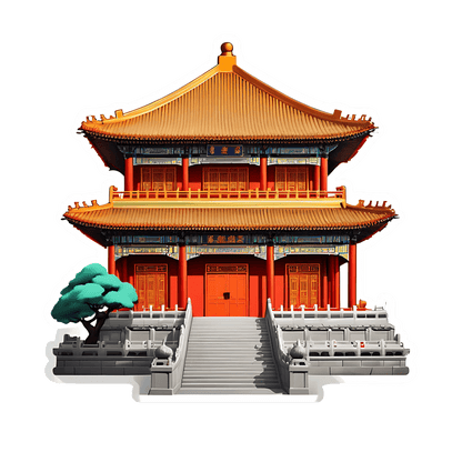Pagoda Temple View - Sticker - Heat Press Transfer