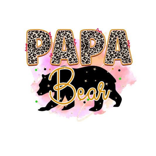 Papa Bear Father's Day Design - DTF Ready To Press - Heat Press Transfer